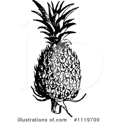 Royalty-Free (RF) Pineapple Clipart Illustration by Prawny Vintage - Stock Sample #1119700