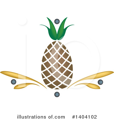 Royalty-Free (RF) Pineapple Clipart Illustration by inkgraphics - Stock Sample #1404102