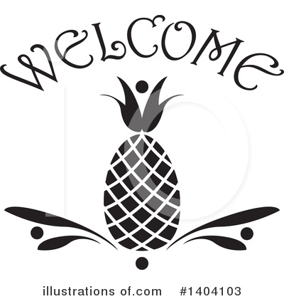 Royalty-Free (RF) Pineapple Clipart Illustration by inkgraphics - Stock Sample #1404103
