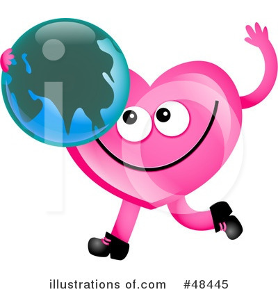 Royalty-Free (RF) Pink Heart Character Clipart Illustration by Prawny - Stock Sample #48445