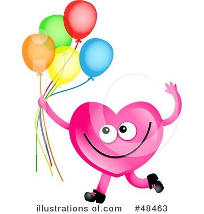 Royalty-Free (RF) Pink Heart Character Clipart Illustration by Prawny - Stock Sample #48463