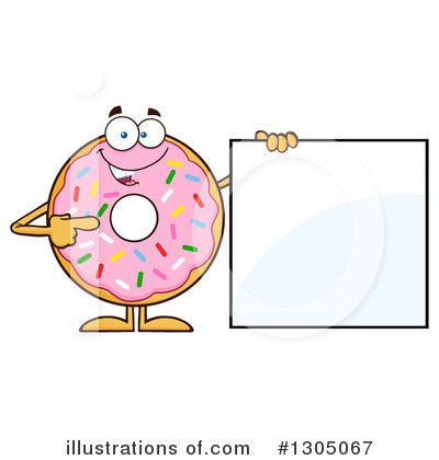 Pink Sprinkled Donut Clipart #1305067 by Hit Toon