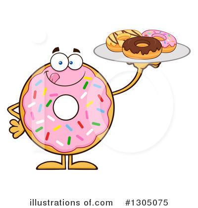 Royalty-Free (RF) Pink Sprinkle Donut Clipart Illustration by Hit Toon - Stock Sample #1305075