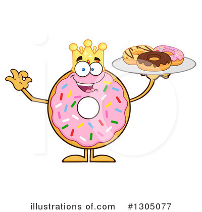 Royalty-Free (RF) Pink Sprinkle Donut Clipart Illustration by Hit Toon - Stock Sample #1305077