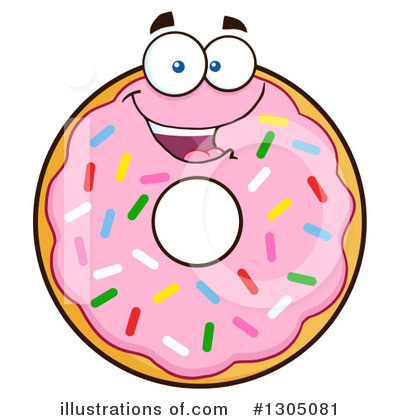 Royalty-Free (RF) Pink Sprinkle Donut Clipart Illustration by Hit Toon - Stock Sample #1305081