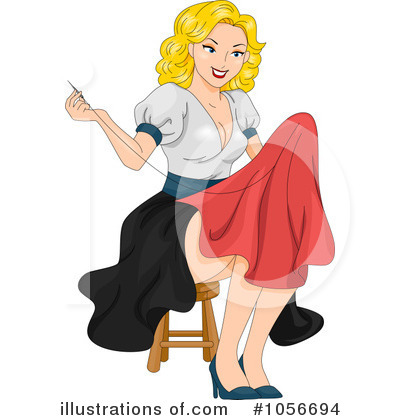 Royalty-Free (RF) Pinup Woman Clipart Illustration by BNP Design Studio - Stock Sample #1056694