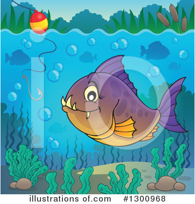 Royalty-Free (RF) Piranha Clipart Illustration by visekart - Stock Sample #1300968