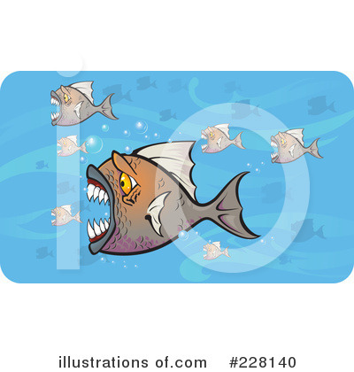 Royalty-Free (RF) Piranha Clipart Illustration by Paulo Resende - Stock Sample #228140