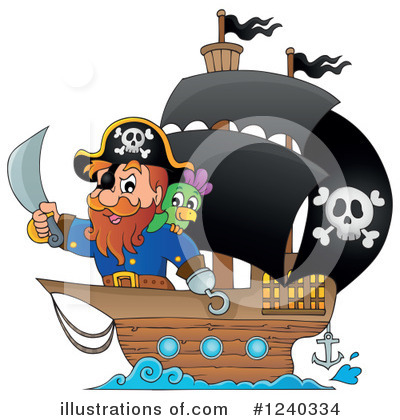 Royalty-Free (RF) Pirate Clipart Illustration by visekart - Stock Sample #1240334