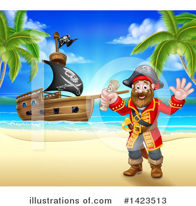 Pirate Ship Clipart #1423513 by AtStockIllustration