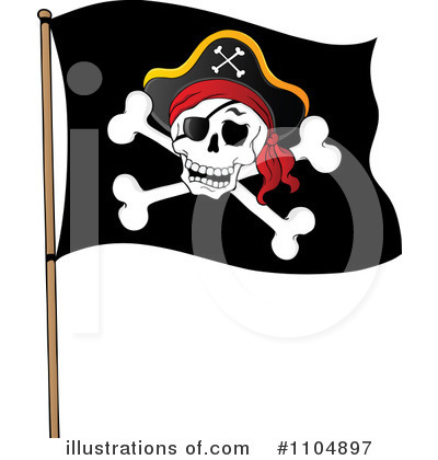 Royalty-Free (RF) Pirate Flag Clipart Illustration by visekart - Stock Sample #1104897