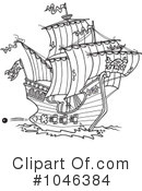 Pirate Ship Clipart #1046384 by toonaday