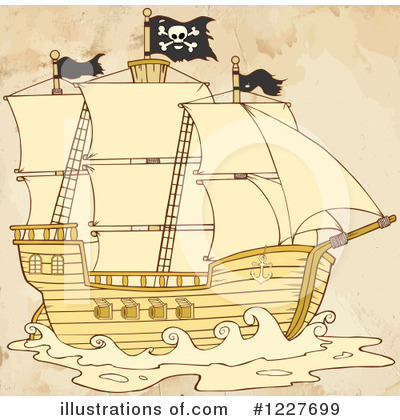 Royalty-Free (RF) Pirate Ship Clipart Illustration by Hit Toon - Stock Sample #1227699