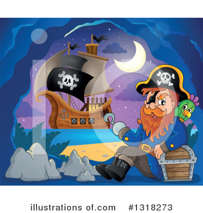 Royalty-Free (RF) Pirate Ship Clipart Illustration by visekart - Stock Sample #1318273