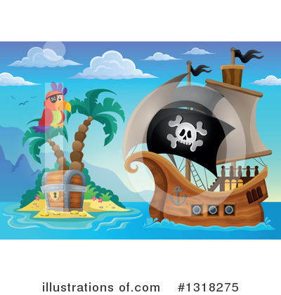 Royalty-Free (RF) Pirate Ship Clipart Illustration by visekart - Stock Sample #1318275
