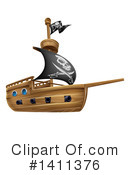 Pirate Ship Clipart #1411376 by AtStockIllustration