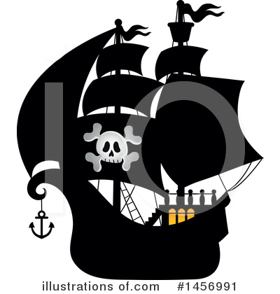 Royalty-Free (RF) Pirate Ship Clipart Illustration by visekart - Stock Sample #1456991