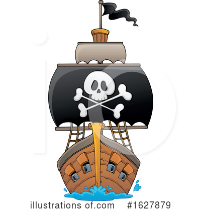 Royalty-Free (RF) Pirate Ship Clipart Illustration by visekart - Stock Sample #1627879