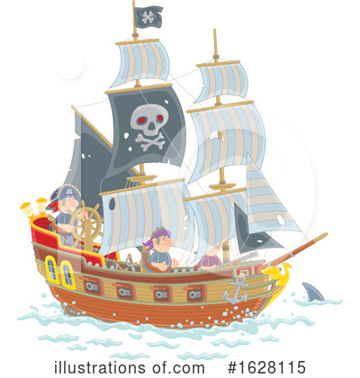 Pirate Ship Clipart #1628115 by Alex Bannykh