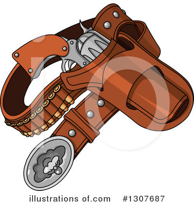Royalty-Free (RF) Pistol Clipart Illustration by Pushkin - Stock Sample #1307687