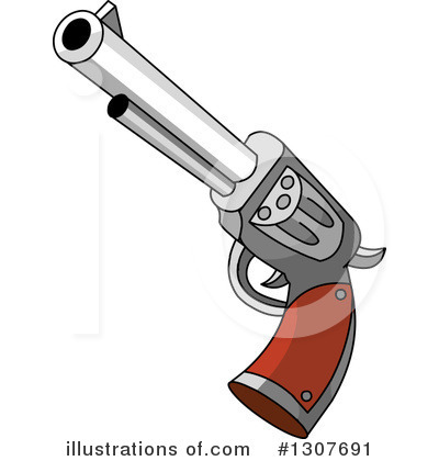 Royalty-Free (RF) Pistol Clipart Illustration by Pushkin - Stock Sample #1307691
