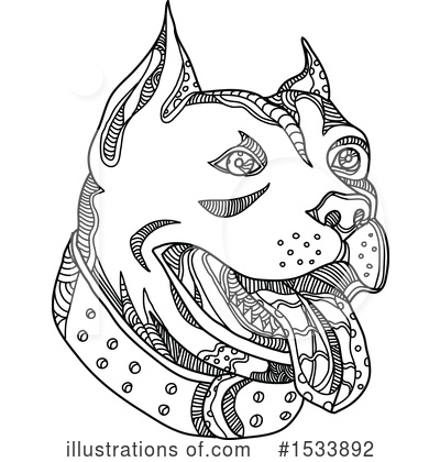 Royalty-Free (RF) Pit Bull Clipart Illustration by patrimonio - Stock Sample #1533892