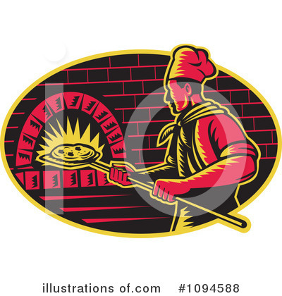 Royalty-Free (RF) Pizza Clipart Illustration by patrimonio - Stock Sample #1094588