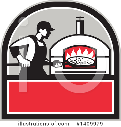 Royalty-Free (RF) Pizza Clipart Illustration by patrimonio - Stock Sample #1409979