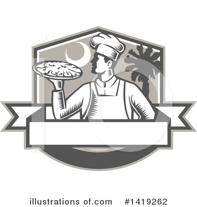 Royalty-Free (RF) Pizza Clipart Illustration by patrimonio - Stock Sample #1419262