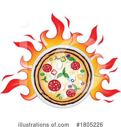 Royalty-Free (RF) Pizza Clipart Illustration by Domenico Condello - Stock Sample #1805226