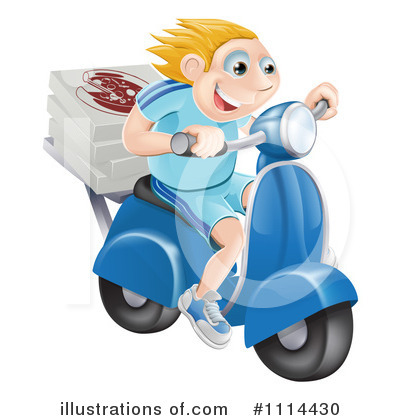 Royalty-Free (RF) Pizza Delivery Clipart Illustration by AtStockIllustration - Stock Sample #1114430