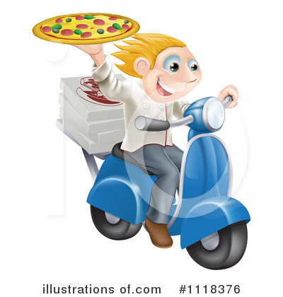 Royalty-Free (RF) Pizza Delivery Clipart Illustration by AtStockIllustration - Stock Sample #1118376