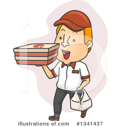 Royalty-Free (RF) Pizza Delivery Clipart Illustration by BNP Design Studio - Stock Sample #1341437