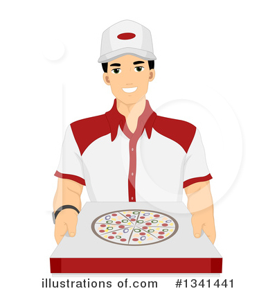 Royalty-Free (RF) Pizza Delivery Clipart Illustration by BNP Design Studio - Stock Sample #1341441