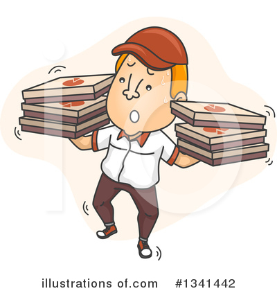 Royalty-Free (RF) Pizza Delivery Clipart Illustration by BNP Design Studio - Stock Sample #1341442