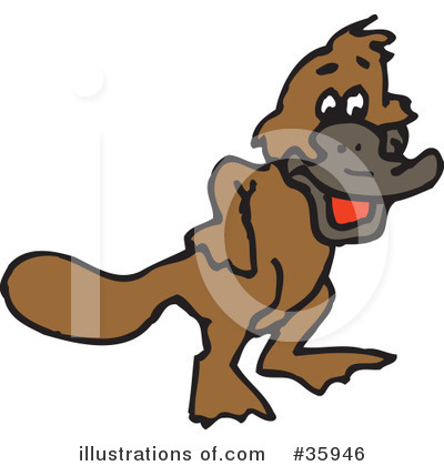 Royalty-Free (RF) Platypus Clipart Illustration by Dennis Holmes Designs - Stock Sample #35946
