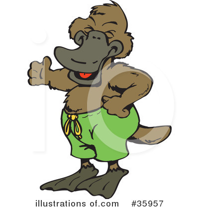 Royalty-Free (RF) Platypus Clipart Illustration by Dennis Holmes Designs - Stock Sample #35957