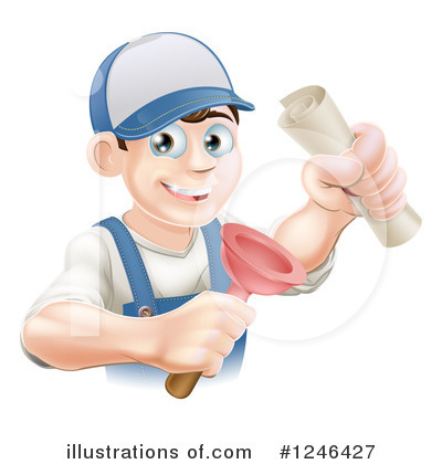 Royalty-Free (RF) Plumber Clipart Illustration by AtStockIllustration - Stock Sample #1246427