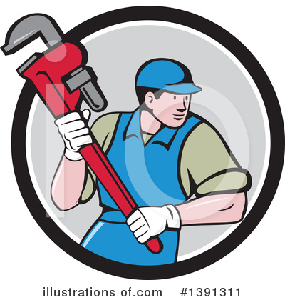 Royalty-Free (RF) Plumber Clipart Illustration by patrimonio - Stock Sample #1391311