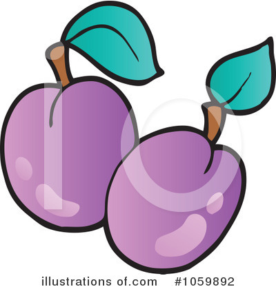 Royalty-Free (RF) Plums Clipart Illustration by visekart - Stock Sample #1059892