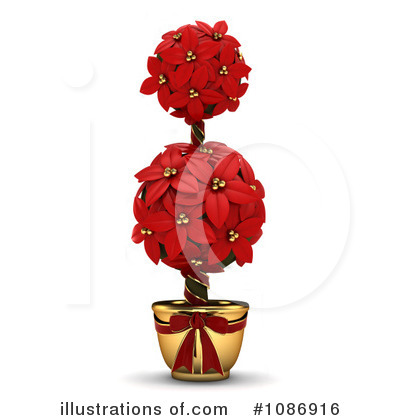 Royalty-Free (RF) Poinsettia Clipart Illustration by BNP Design Studio - Stock Sample #1086916