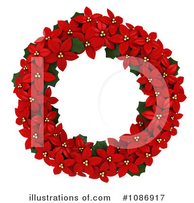 Royalty-Free (RF) Poinsettia Clipart Illustration by BNP Design Studio - Stock Sample #1086917