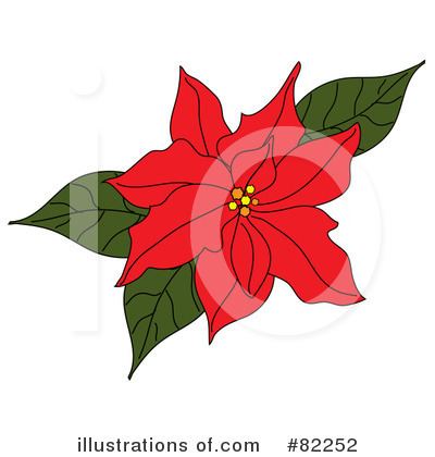 Royalty-Free (RF) Poinsettia Clipart Illustration by Pams Clipart - Stock Sample #82252