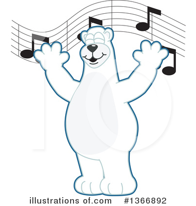 Royalty-Free (RF) Polar Bear School Mascot Clipart Illustration by Mascot Junction - Stock Sample #1366892