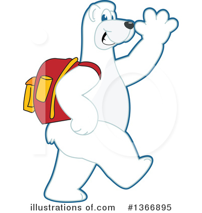 Royalty-Free (RF) Polar Bear School Mascot Clipart Illustration by Mascot Junction - Stock Sample #1366895