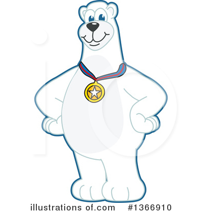 Royalty-Free (RF) Polar Bear School Mascot Clipart Illustration by Mascot Junction - Stock Sample #1366910