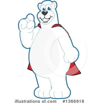 Royalty-Free (RF) Polar Bear School Mascot Clipart Illustration by Mascot Junction - Stock Sample #1366916