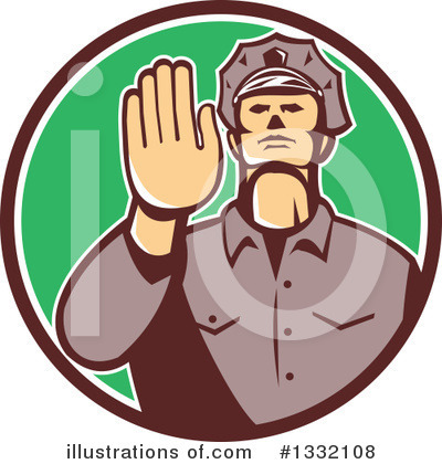 Royalty-Free (RF) Police Officer Clipart Illustration by patrimonio - Stock Sample #1332108