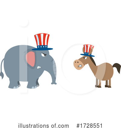 Democratic Donkey Clipart #1728551 by Hit Toon