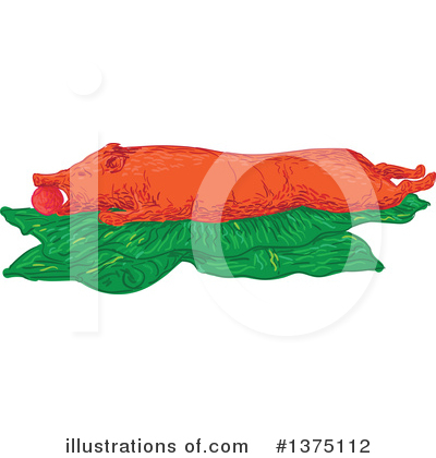 Roasted Pig Clipart #1375112 by patrimonio